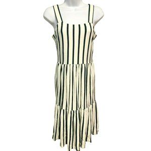 Loft Vertical Dress Size 2 Casual Stretch Sundress Striped Tier Stretchy Soft